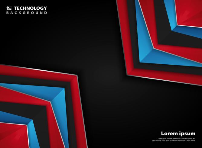 De abstracte moderne achtergrond van pagina rode blauw witte kleuren van de vormtechnologie van gradiënt zilveren driehoeken. vector