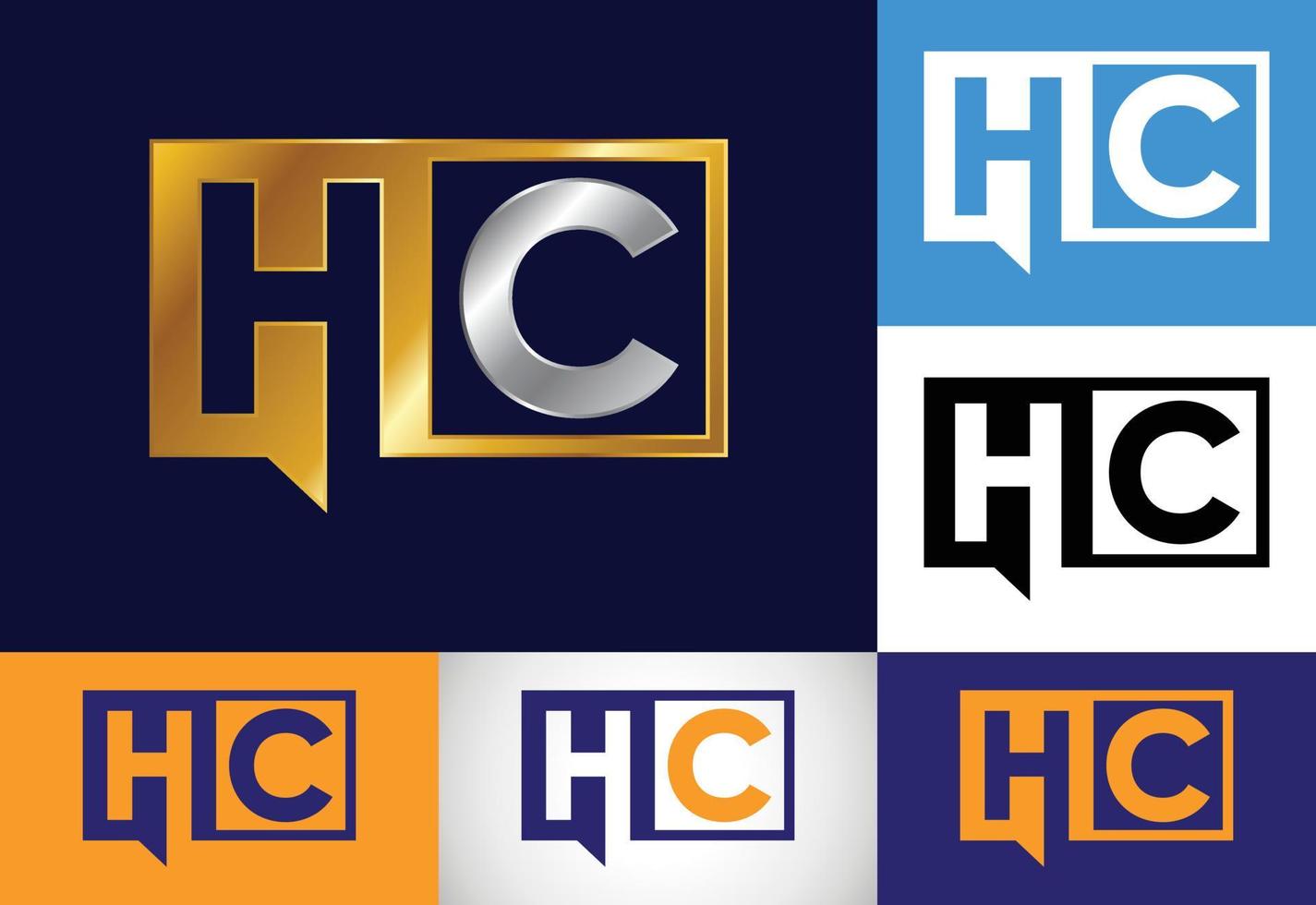 beginletter hc logo ontwerp vector. grafisch alfabetsymbool voor bedrijfsidentiteit vector