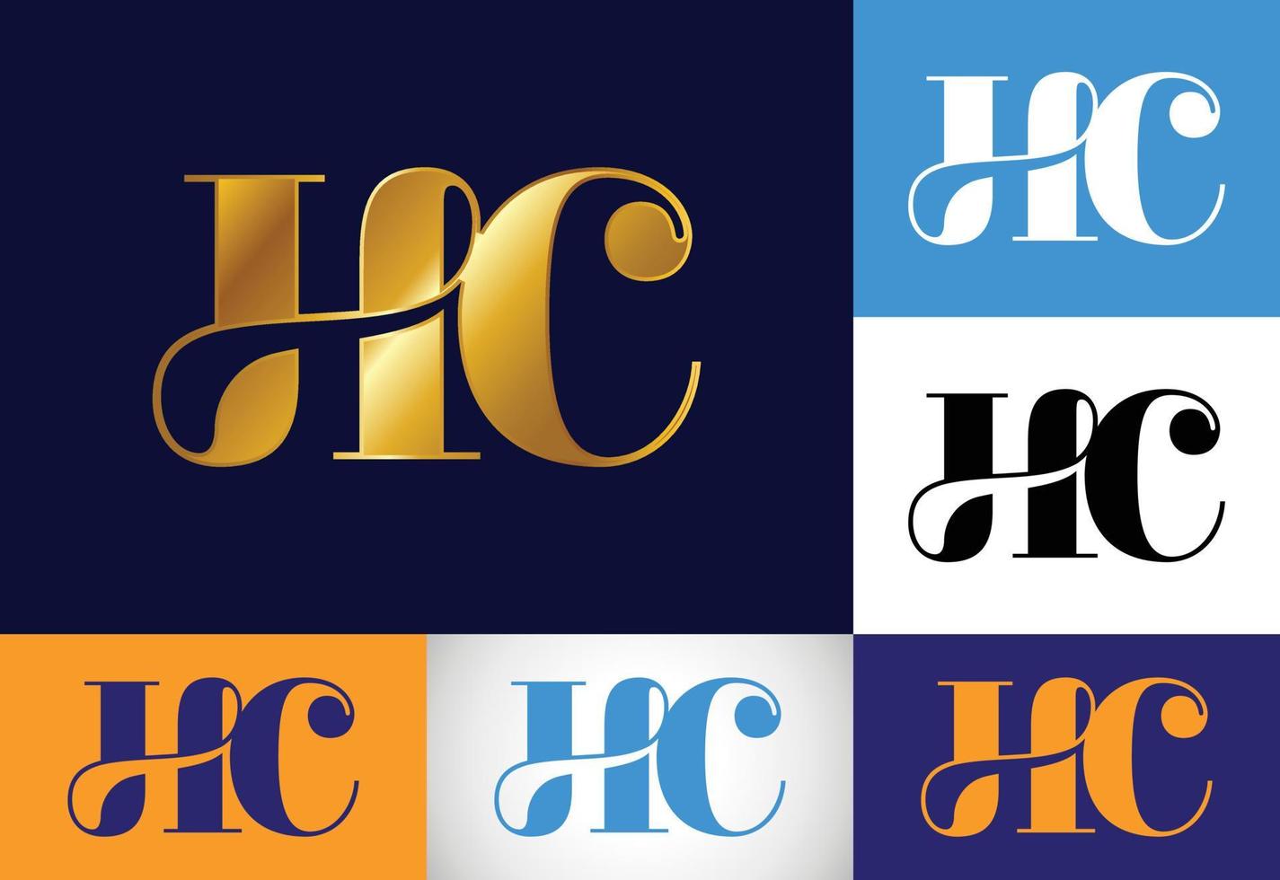 beginletter hc logo ontwerp vector. grafisch alfabetsymbool voor bedrijfsidentiteit vector