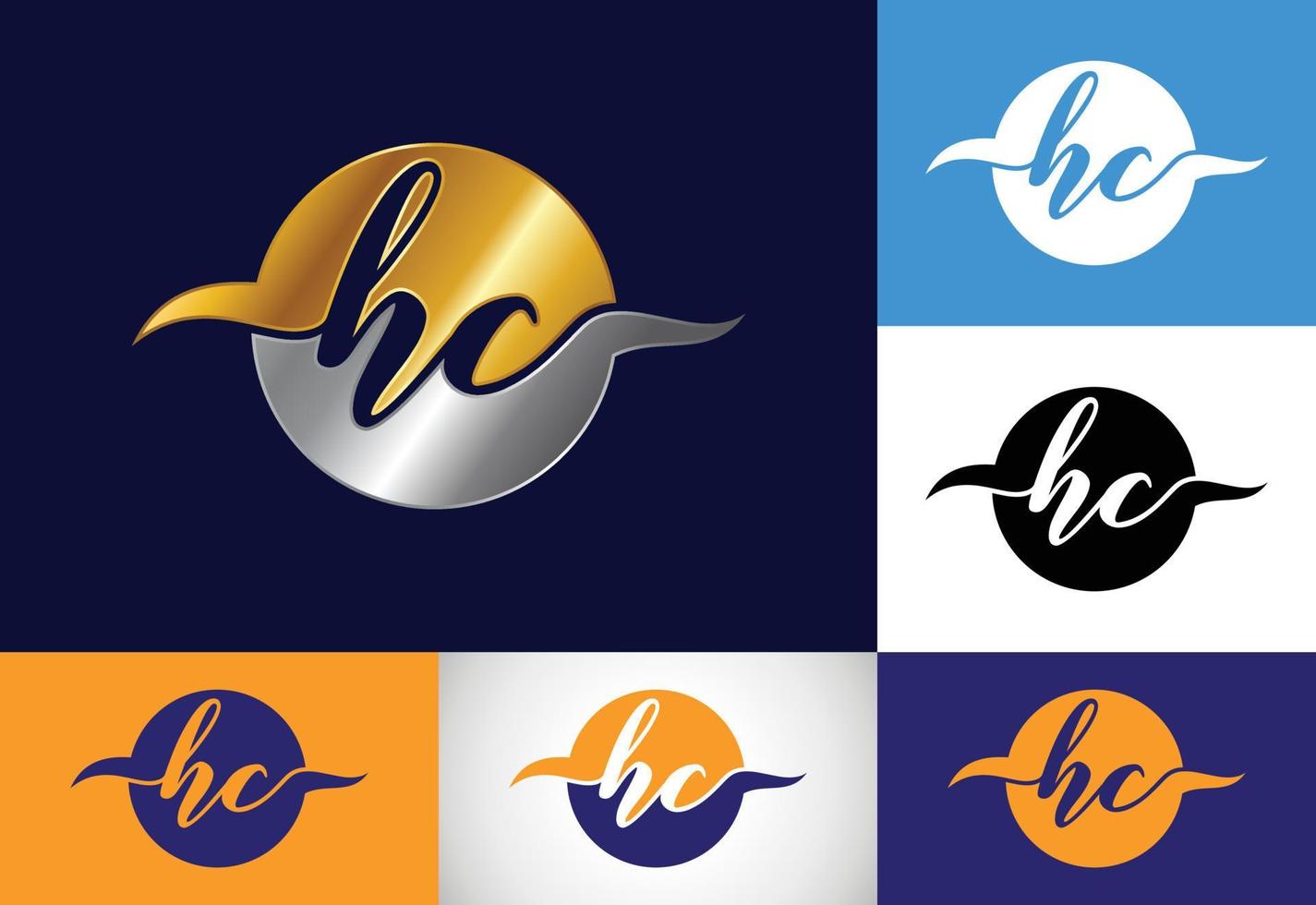 beginletter hc logo ontwerp vector. grafisch alfabetsymbool voor bedrijfsidentiteit vector