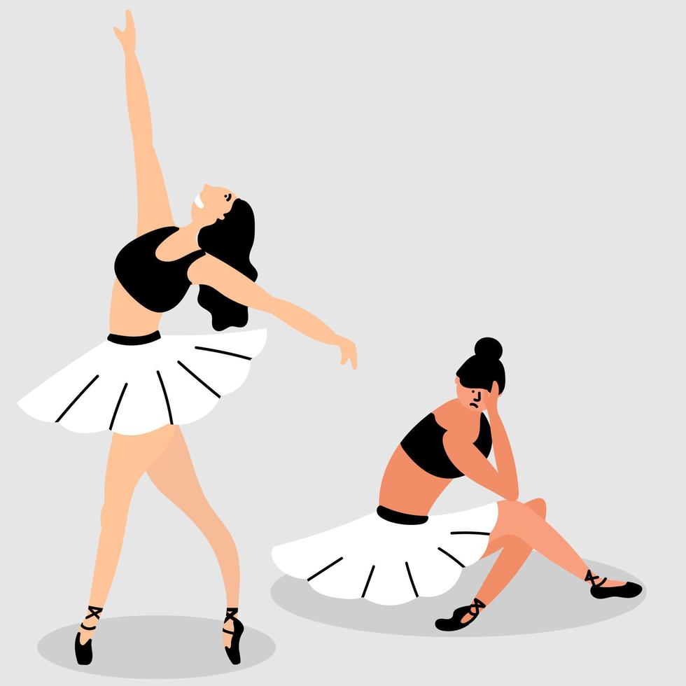 slechte ballerina rok interfereert. oppositie. slecht en goed. metafoor vector