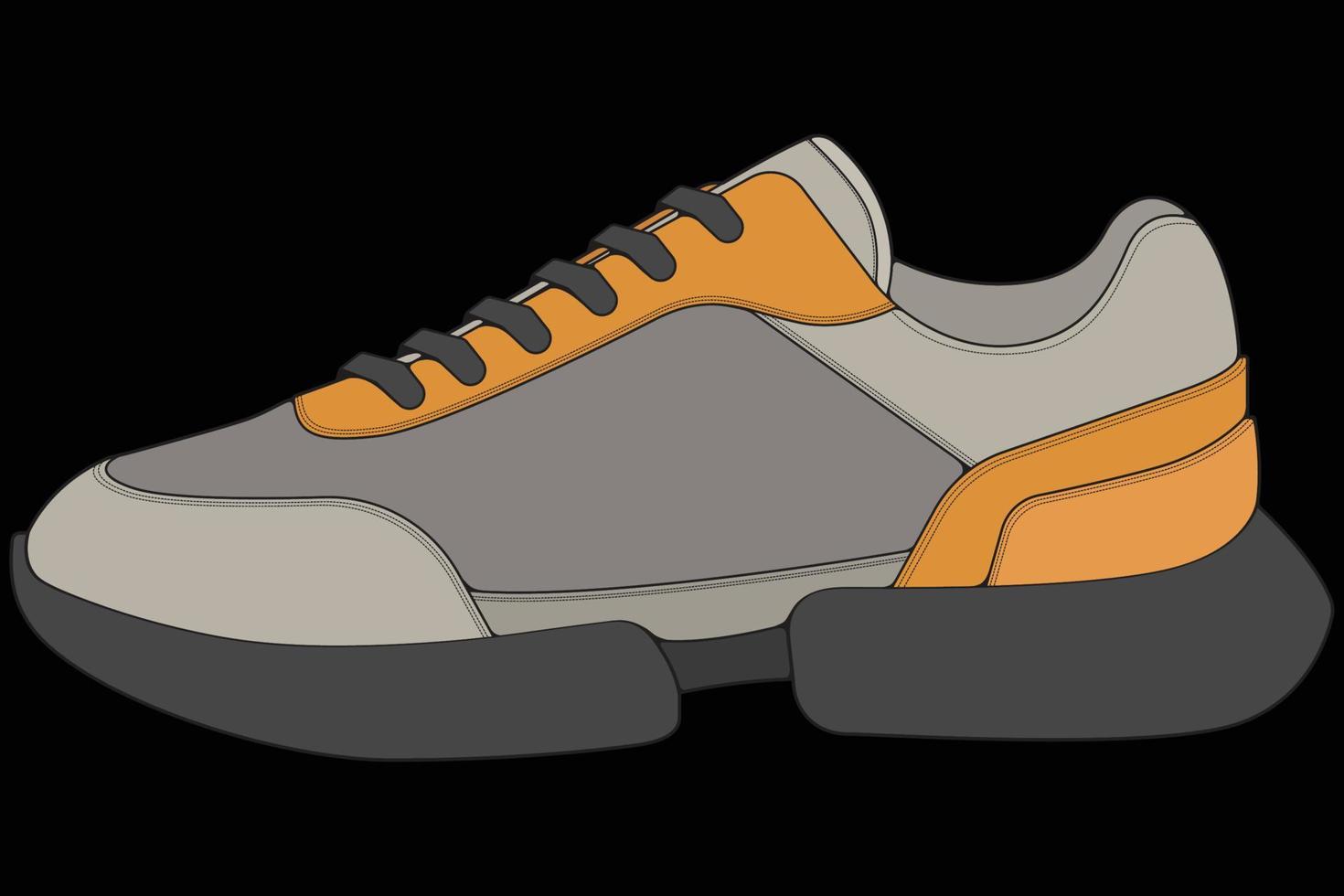 vector sneakers schoenen voor opleiding, hardloopschoen vectorillustratie. sportschoenen kleur vol.