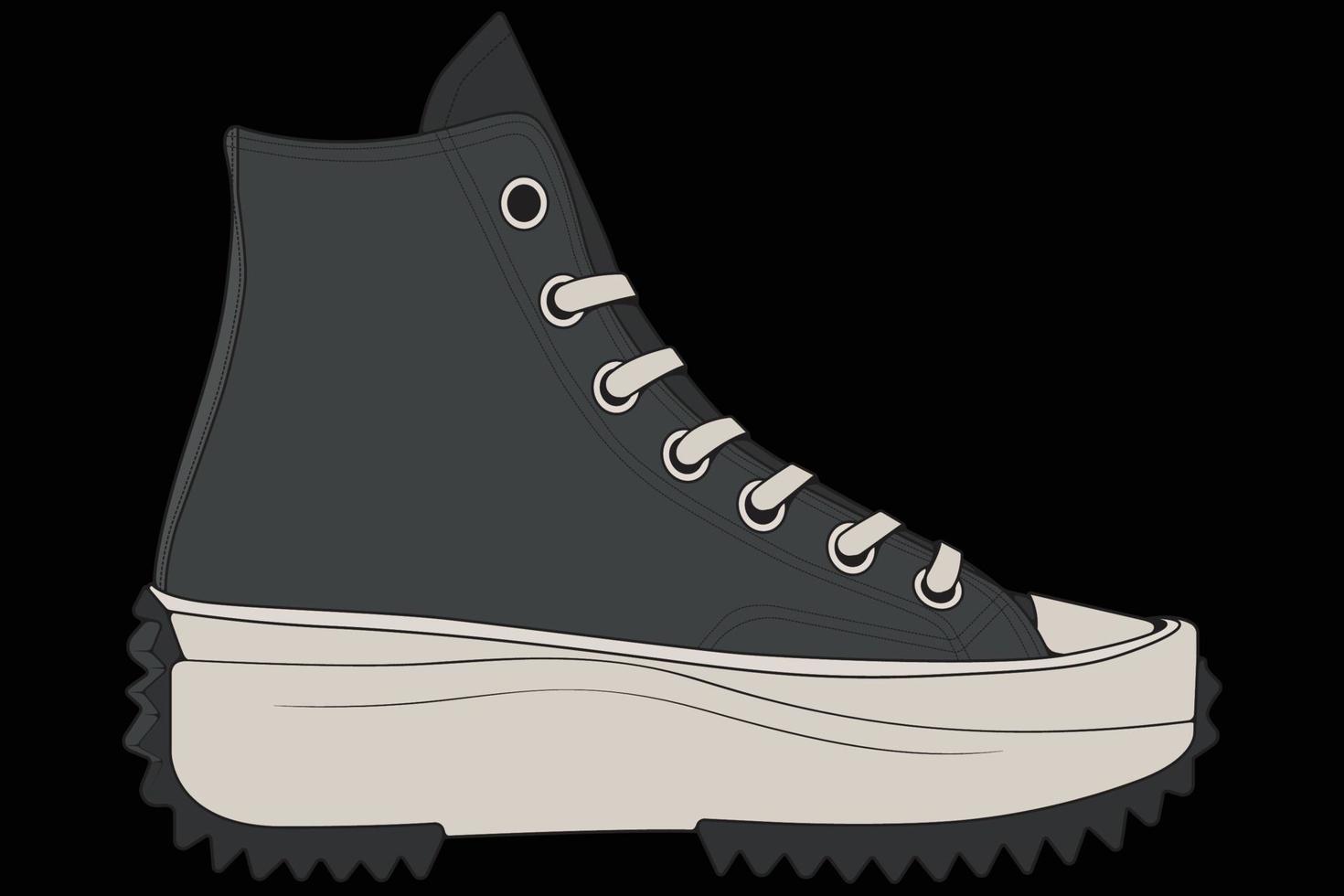 vector sneakers schoenen voor opleiding, hardloopschoen vectorillustratie. sportschoenen kleur vol.