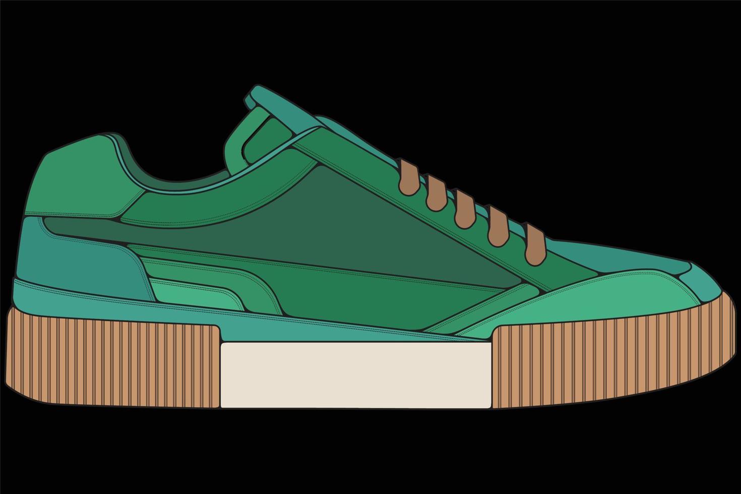 vector sneakers schoenen voor opleiding, hardloopschoen vectorillustratie. sportschoenen kleur vol.