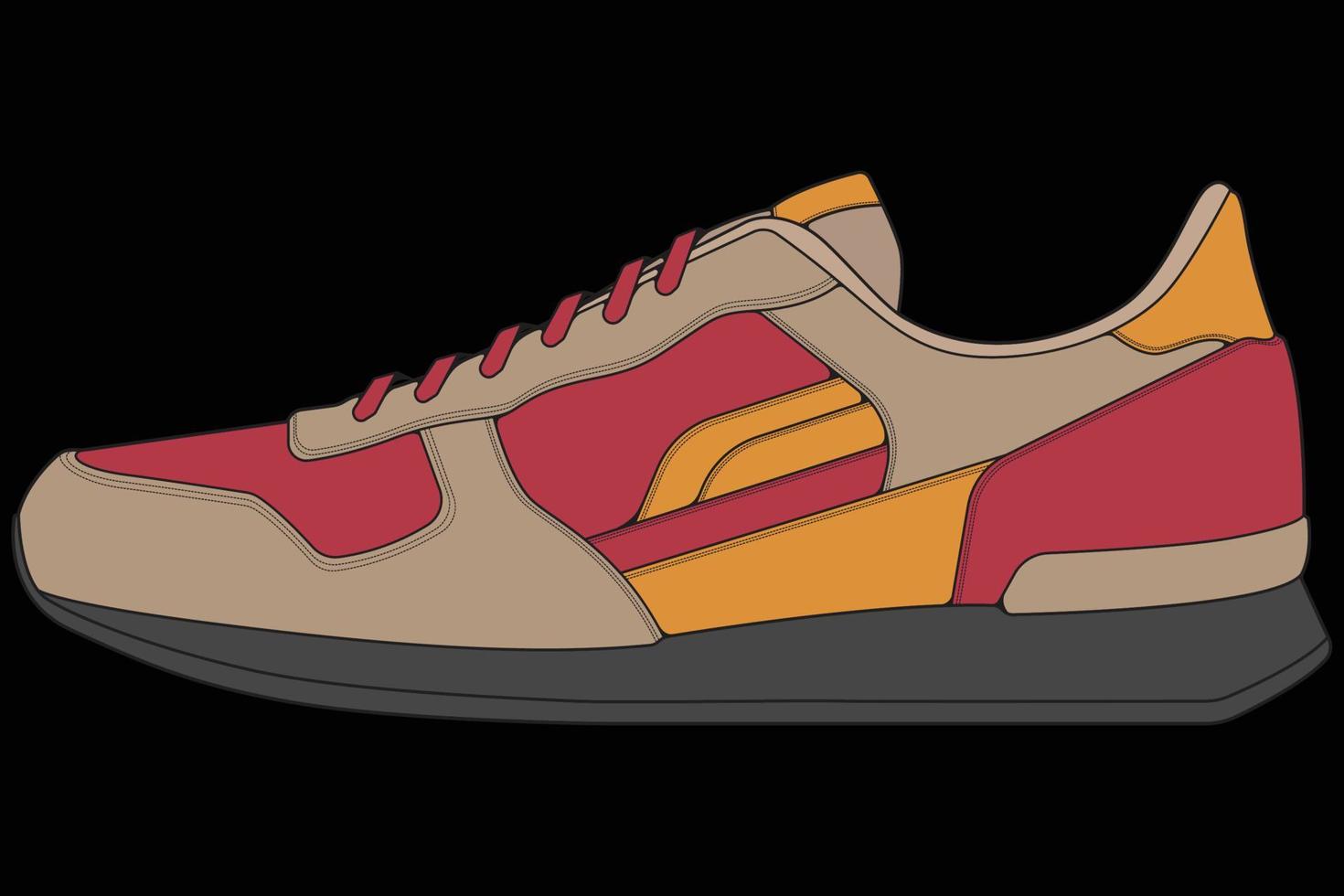 vector sneakers schoenen voor opleiding, hardloopschoen vectorillustratie. sportschoenen kleur vol.