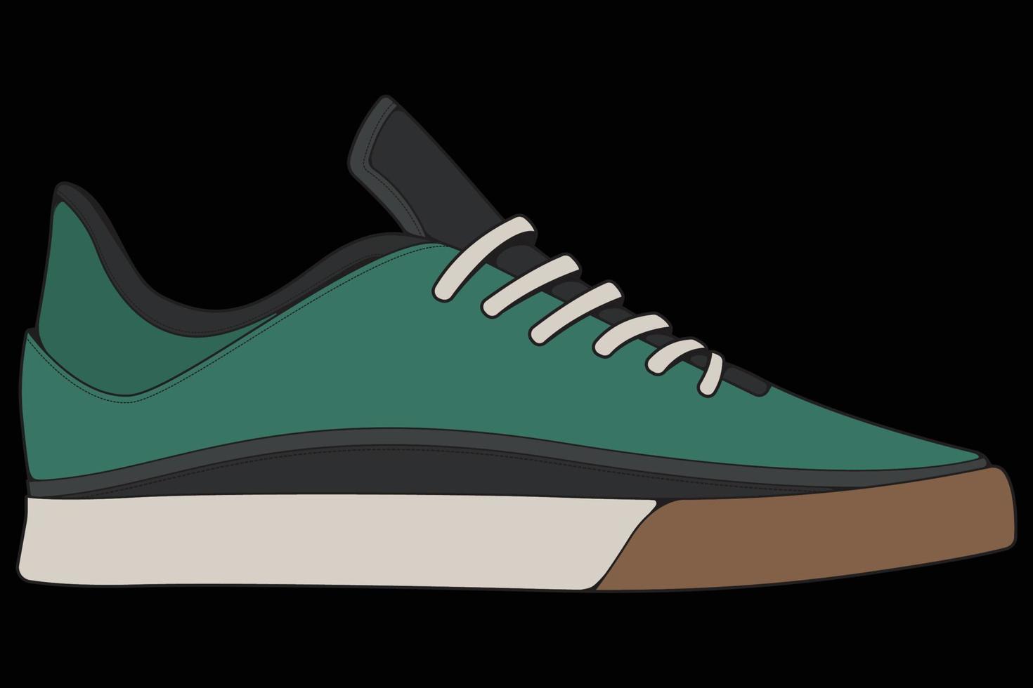 vector sneakers schoenen voor opleiding, hardloopschoen vectorillustratie. sportschoenen kleur vol.