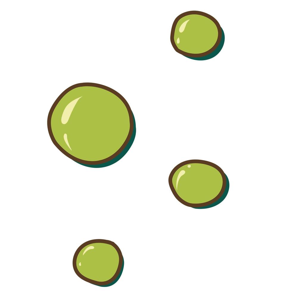 groene bubbels vergelijkbaar met erwten vector