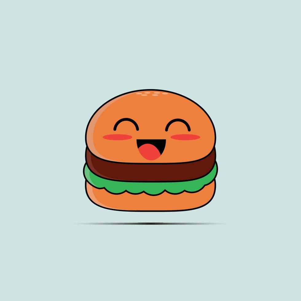 doodle burger ilustration voor kinderboeken, stickers, sociale inhoud van restaurantmedia of anderen. vector