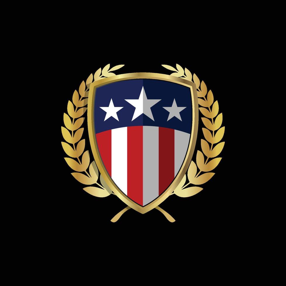 gouden schild vector usa logo, medaille, badge, teken, symbool vector