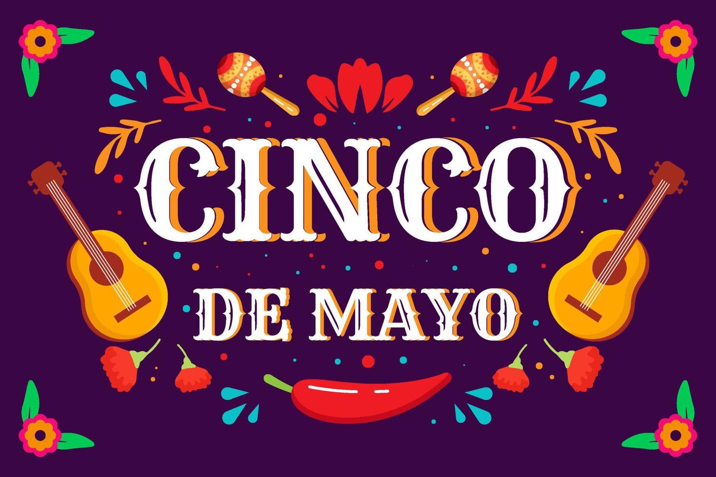 cinco de mayo achtergrond illustratie plat ontwerp vector