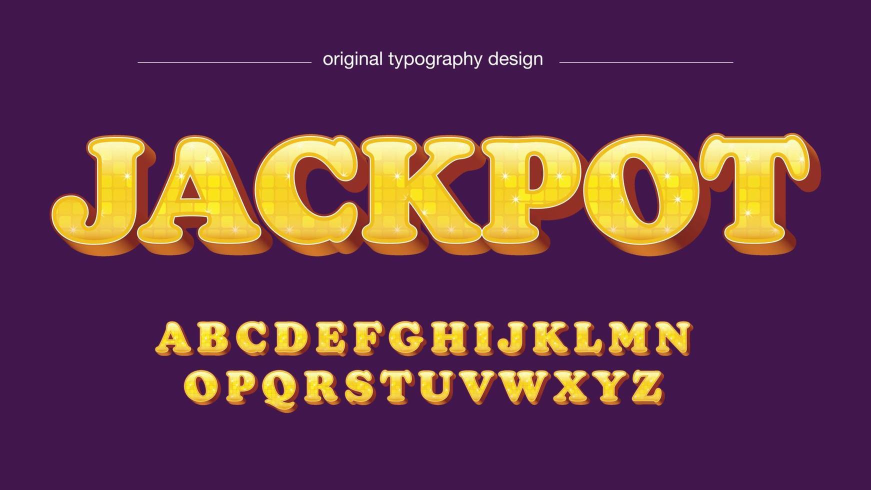 gele 3d typografie sterren patroon geïsoleerde letters vector