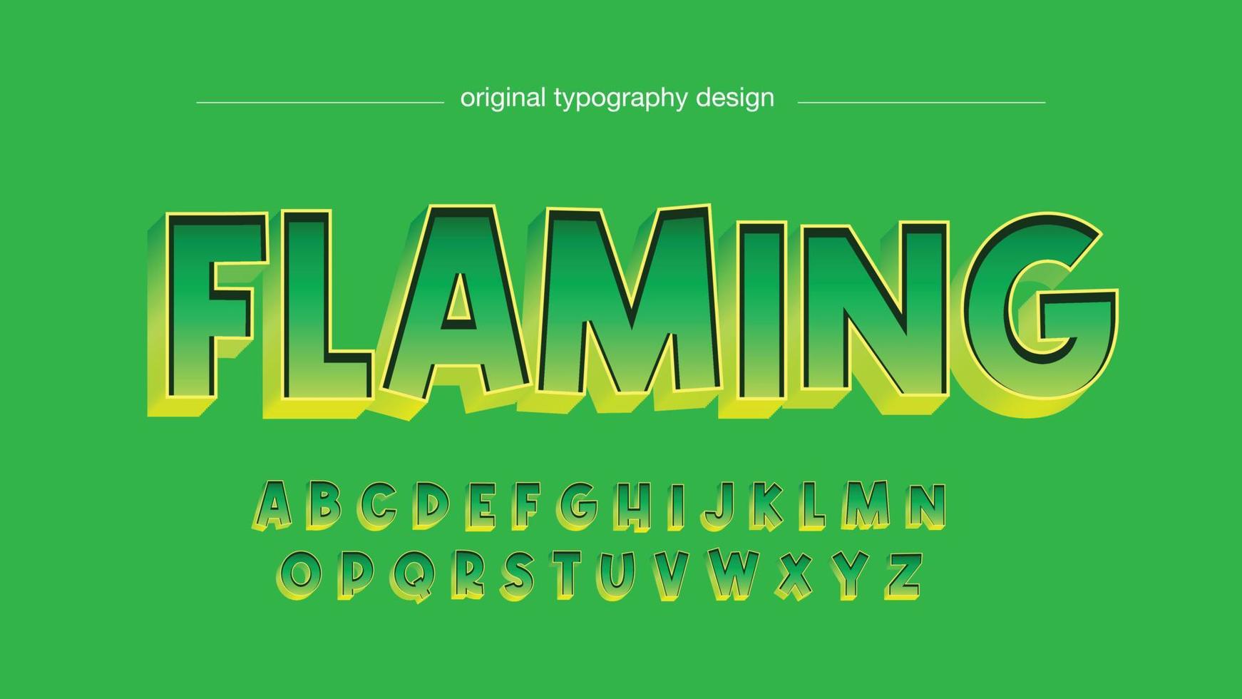 groene 3d hoofdletters gaming cartoon typografie vector