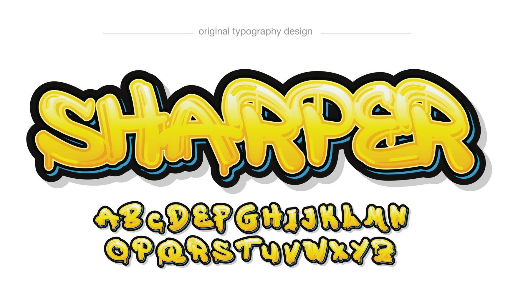 gele druipende moderne graffiti-typografie vector