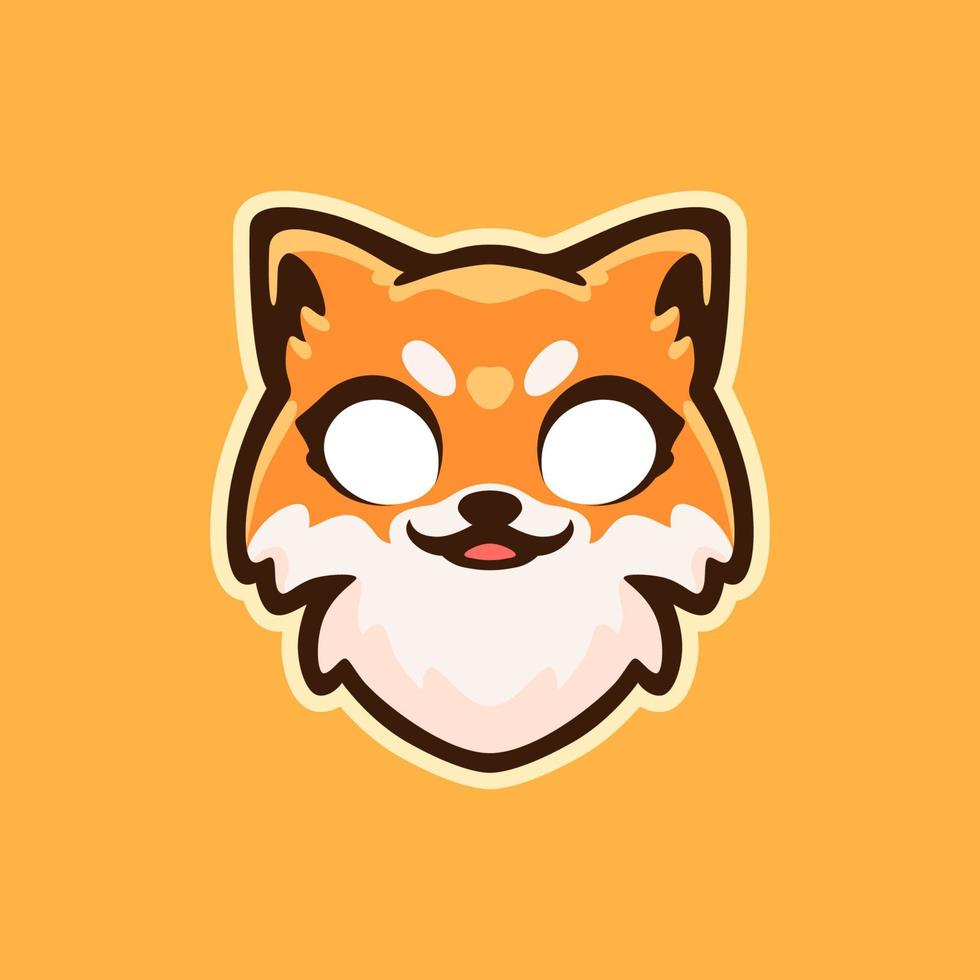 schattig mollig vos mascotte logo ontwerp vector