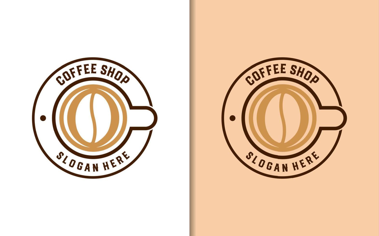 coffeeshopstempellabel met eenvoudig minimalistisch logo-ontwerp vector