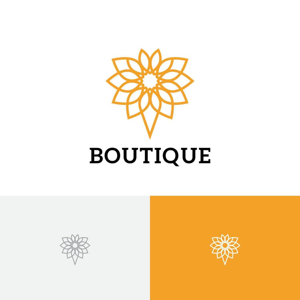 mooie elegante gouden boutique winkel moderne logo sjabloon vector