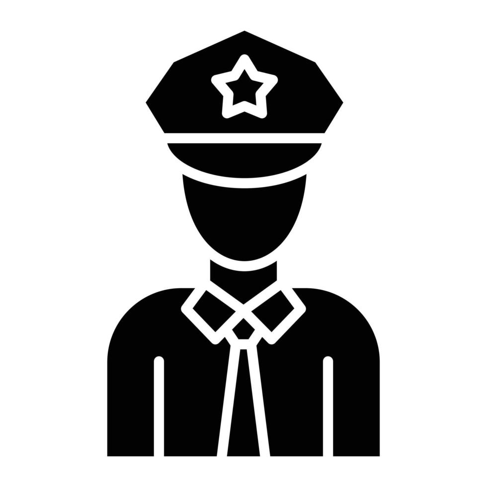 politieagent glyph icoon vector