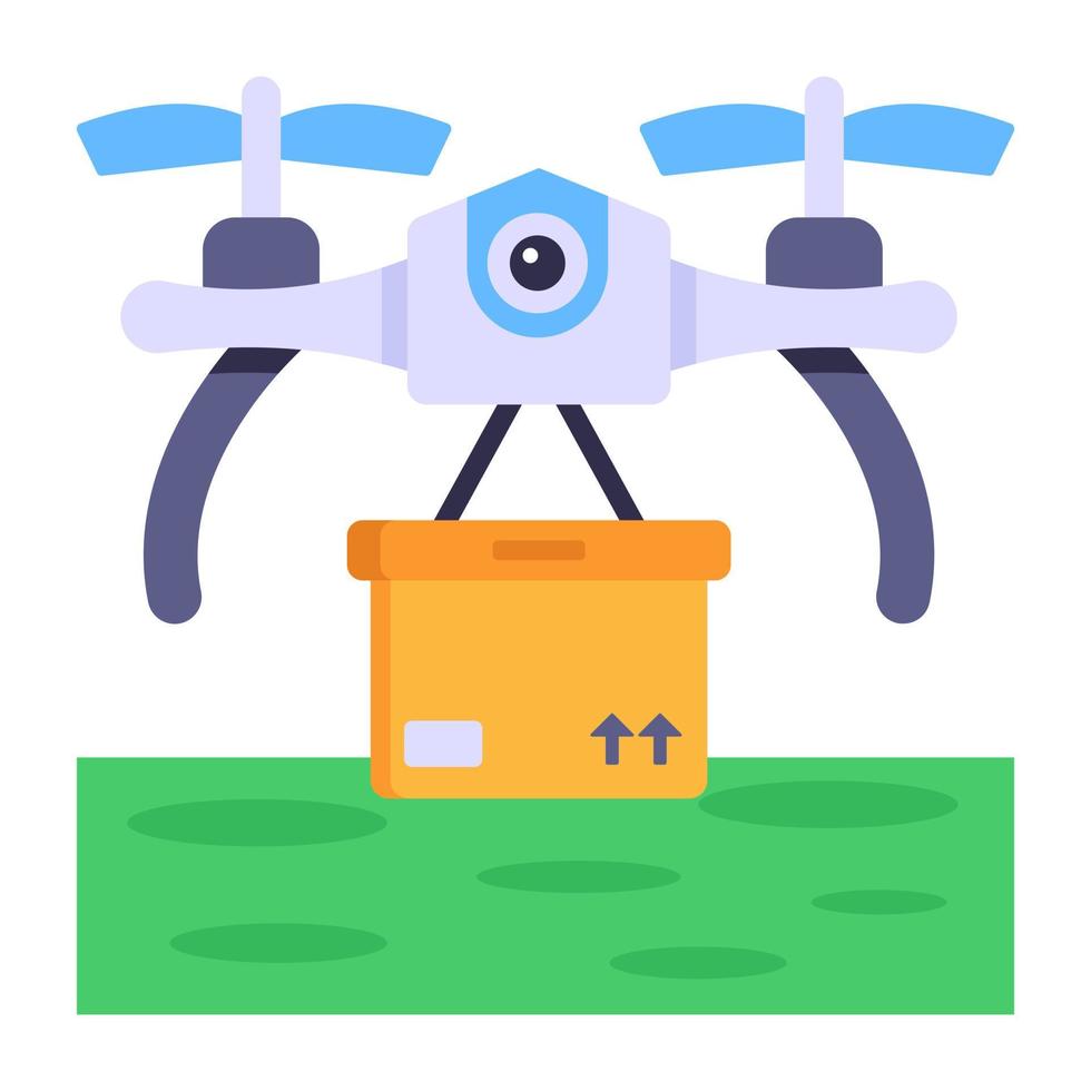 download premium plat icoon van drone-bezorging vector