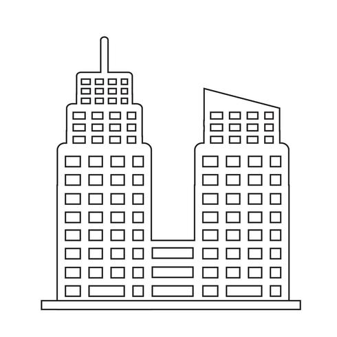 Kantoorgebouw pictogram vector