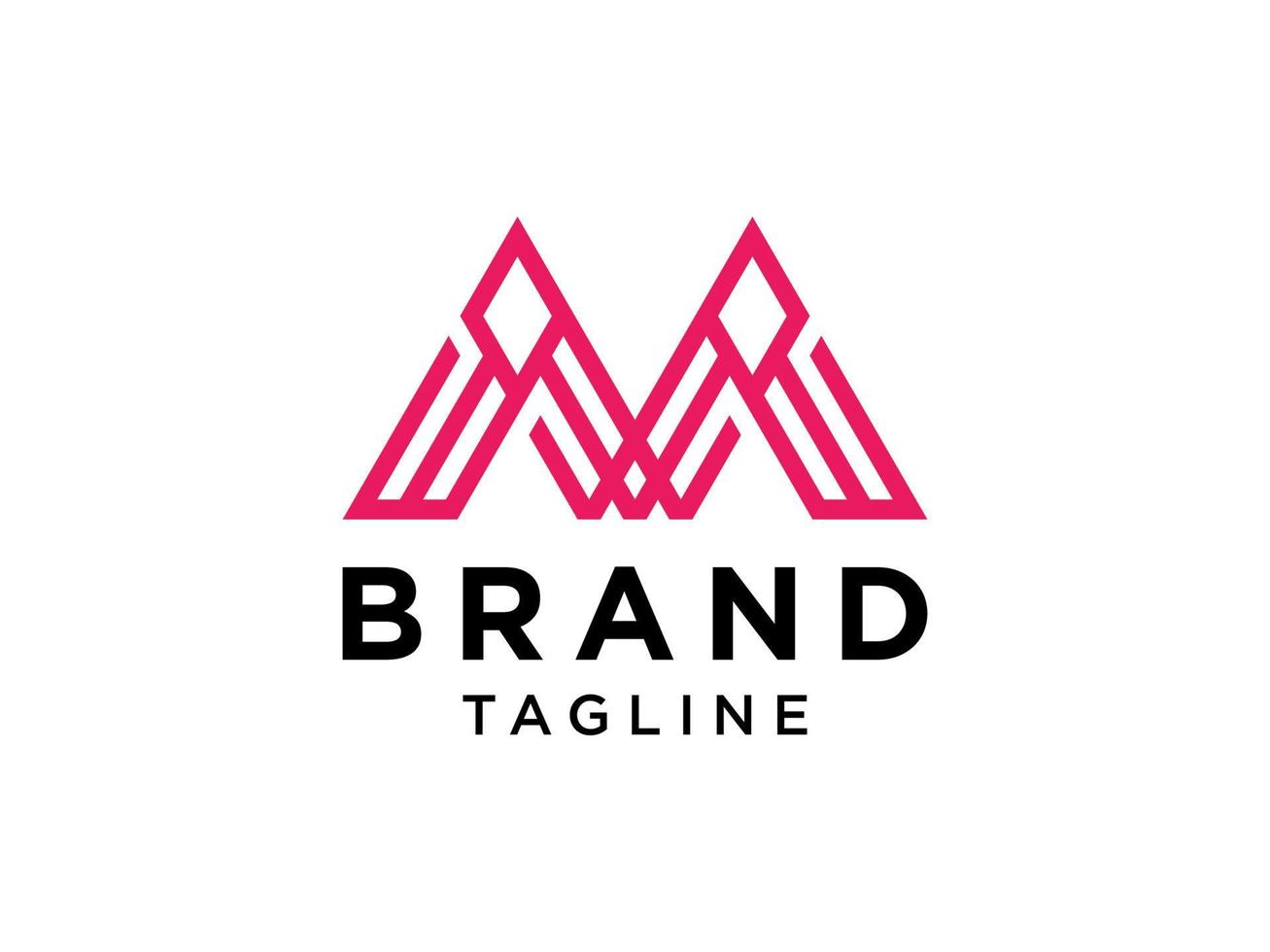 abstracte eerste letter m-logo. rode geometrische lijnstijl geïsoleerd op een witte achtergrond. bruikbaar voor bedrijfs- en merklogo's. platte vector logo ontwerpsjabloon element