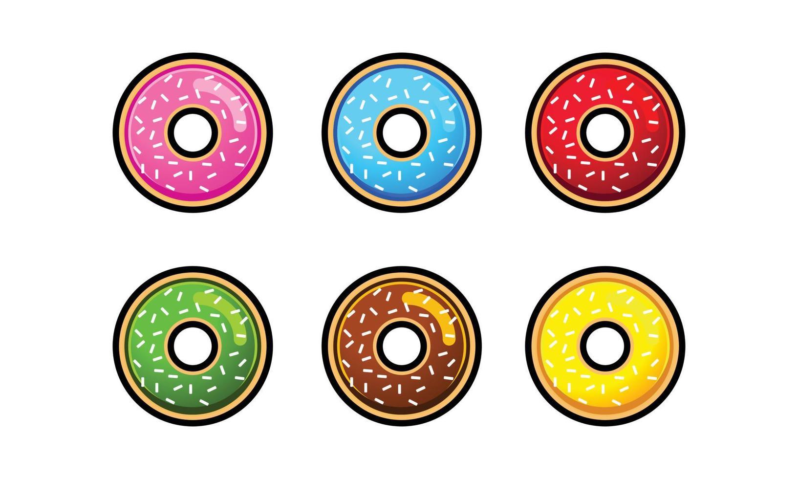 kleurrijke donut geïsoleerd op een witte achtergrond vector