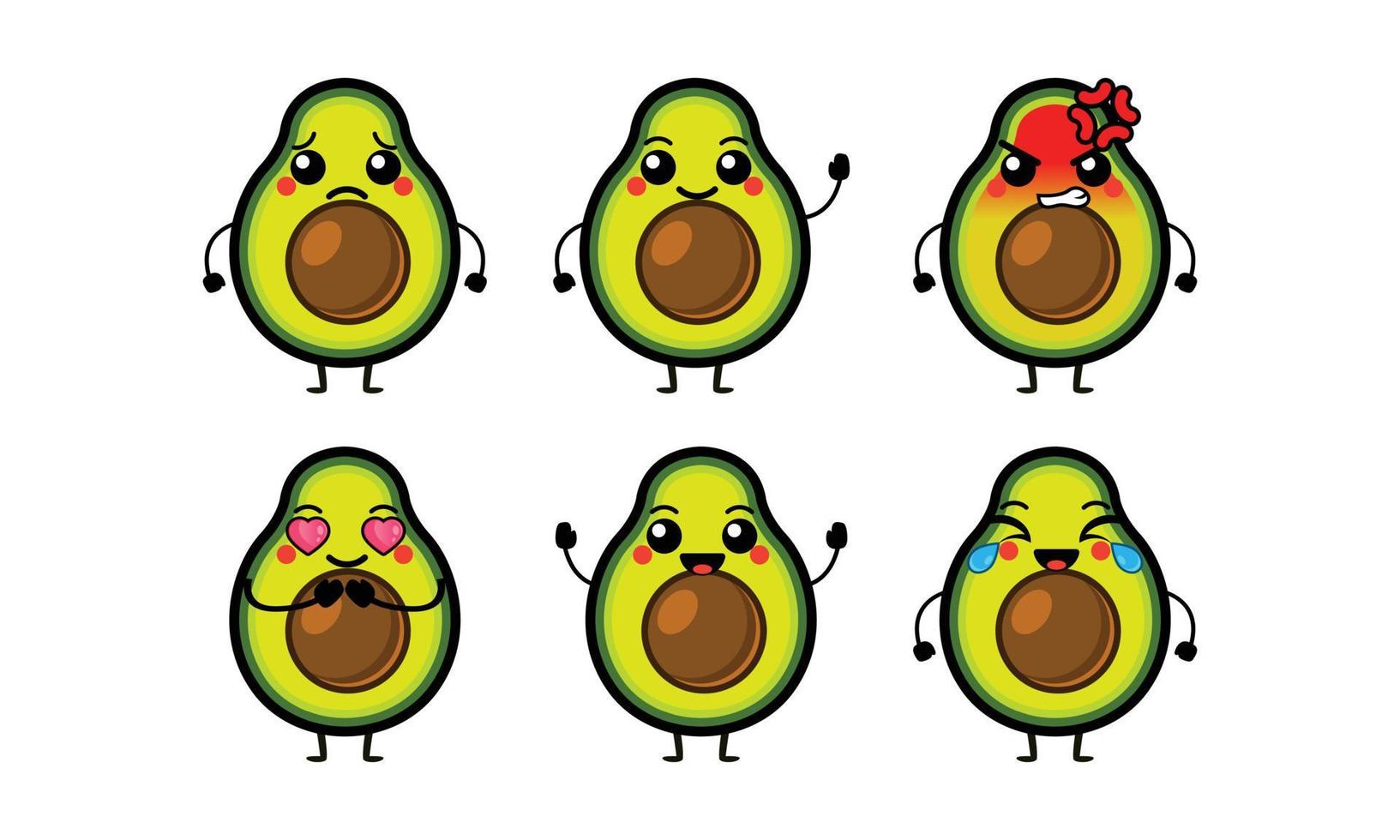 schattige avocado karakter vectorillustratie vector