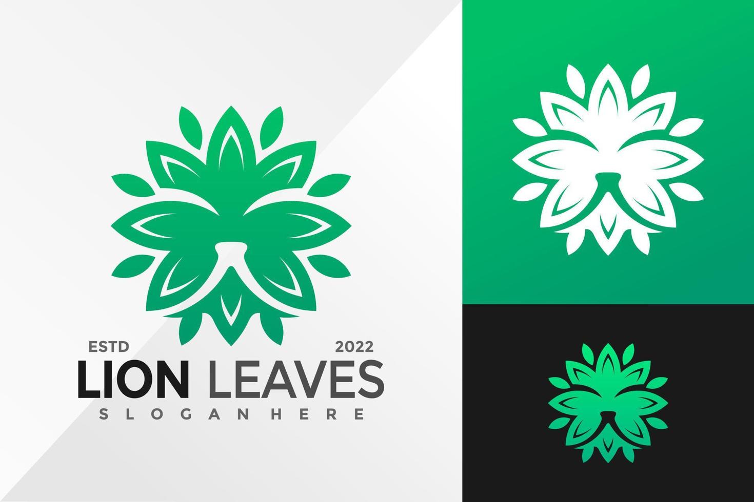 natuur leeuwenblad logo ontwerp vector illustratie sjabloon
