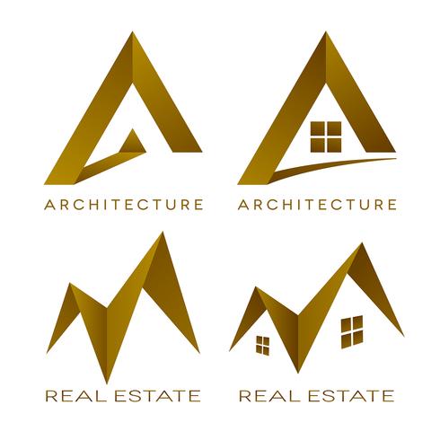 Architectuur vector logo&#39;s onroerend goed pictogrammen