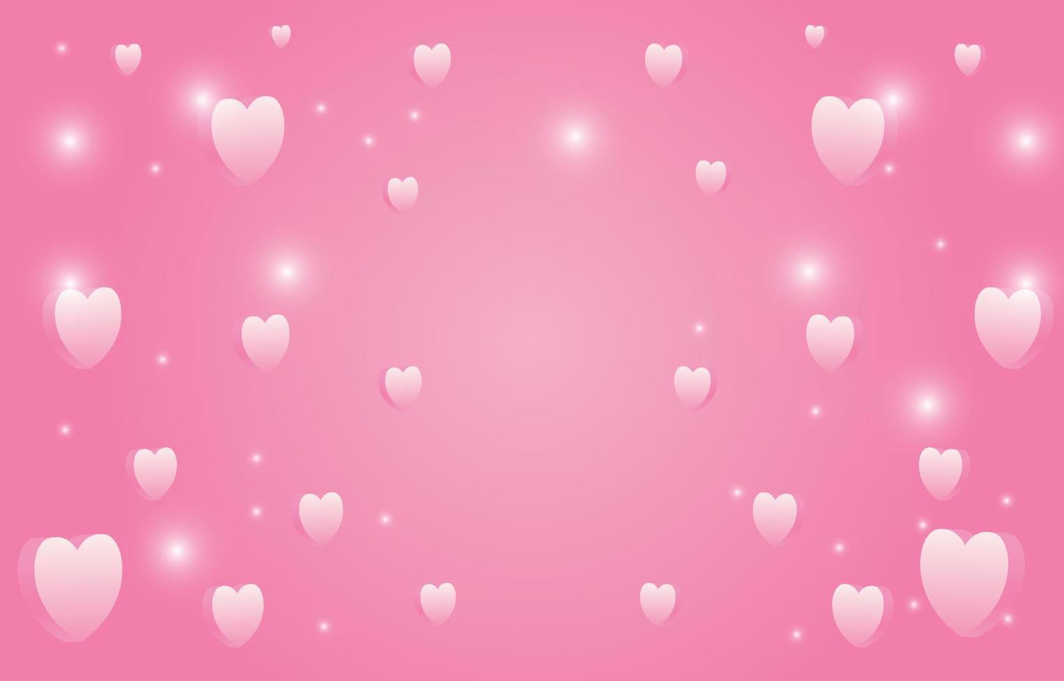 illustratie achtergrond liefde concept.sweet roze kleur, perfect voor Valentijnsdag of liefde communication.illustration met hartjes en glitter twinkle. ontwerp voor banner, uitnodigingskaart, coupon. vector