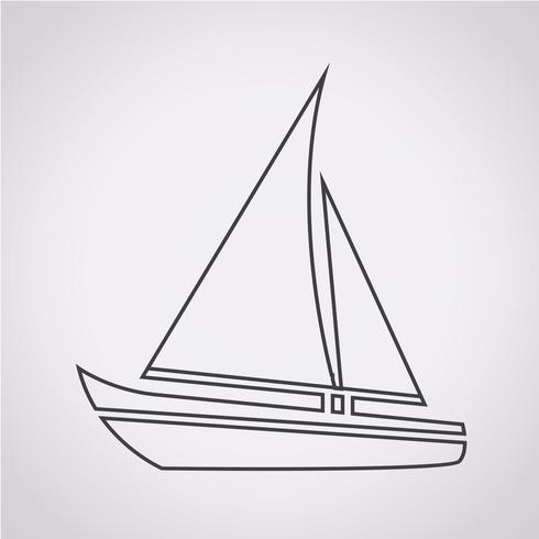 Zeilboot pictogram vector