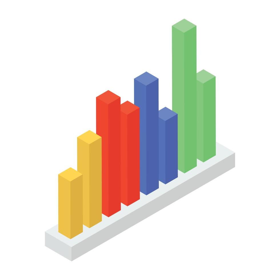 trendy icoon van staafdiagram, isometrisch ontwerp vector