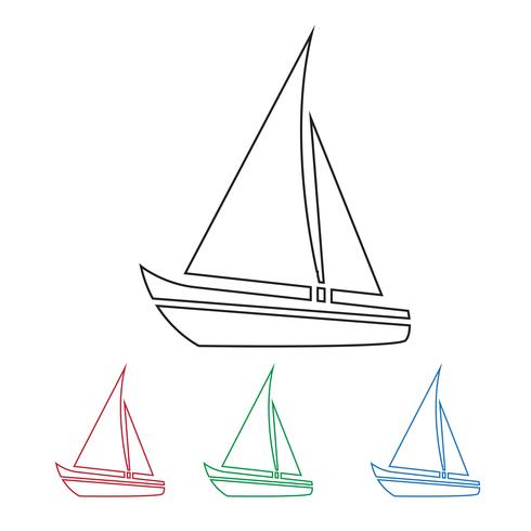 Zeilboot pictogram vector