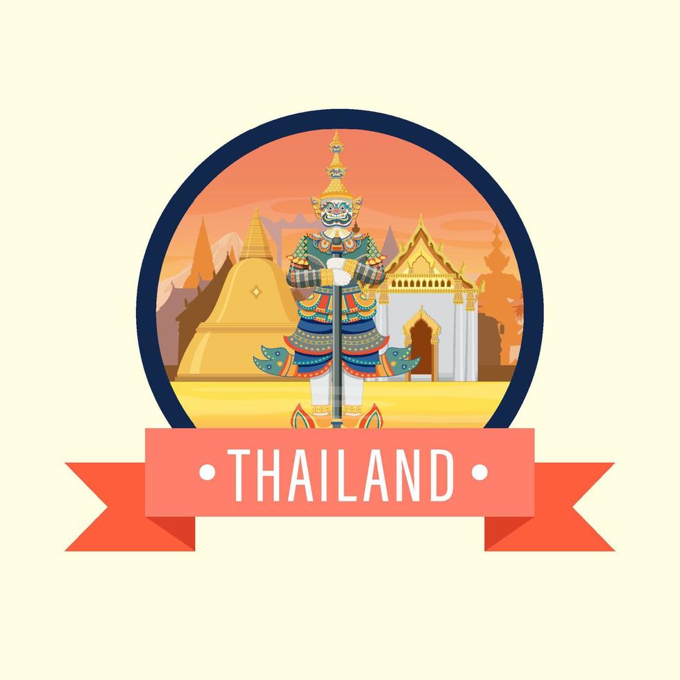 gigantische demon thailand attractie en landschap icoon vector