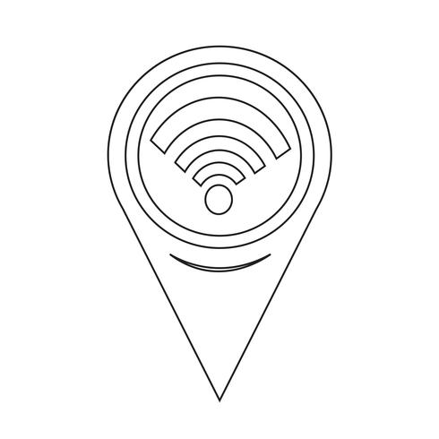 Kaart aanwijzer Wifi-pictogram vector