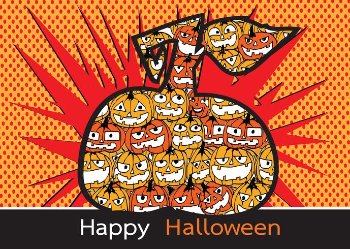 Halloween-kaart met pompoen vector