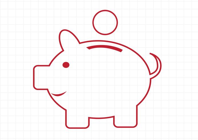 Piggy bank symbool teken vector