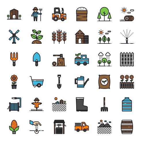 Landbouw gevuld overzicht pictogram vector