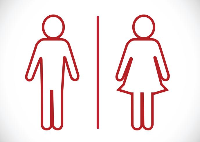 Toilet pictogram en pictogram man vrouw teken vector