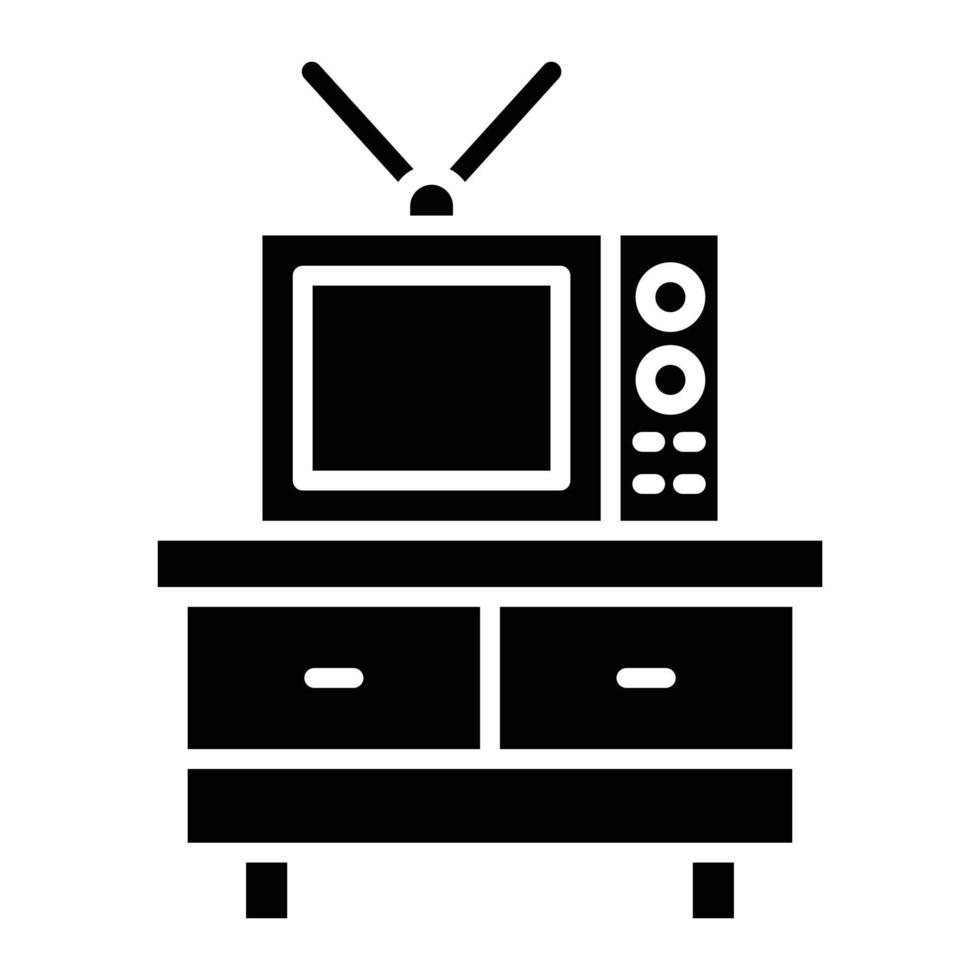 glyph-pictogram voor tv-standaard vector