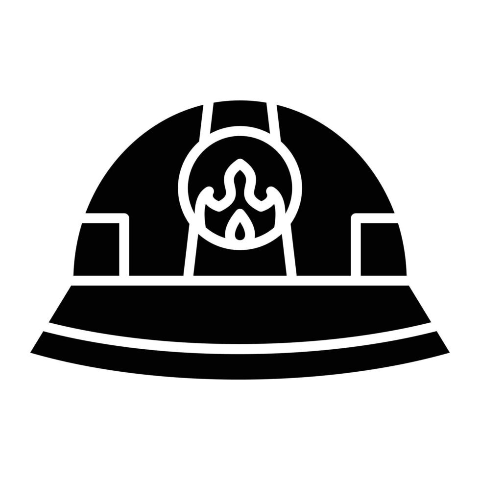 brandweerman helm glyph icon vector