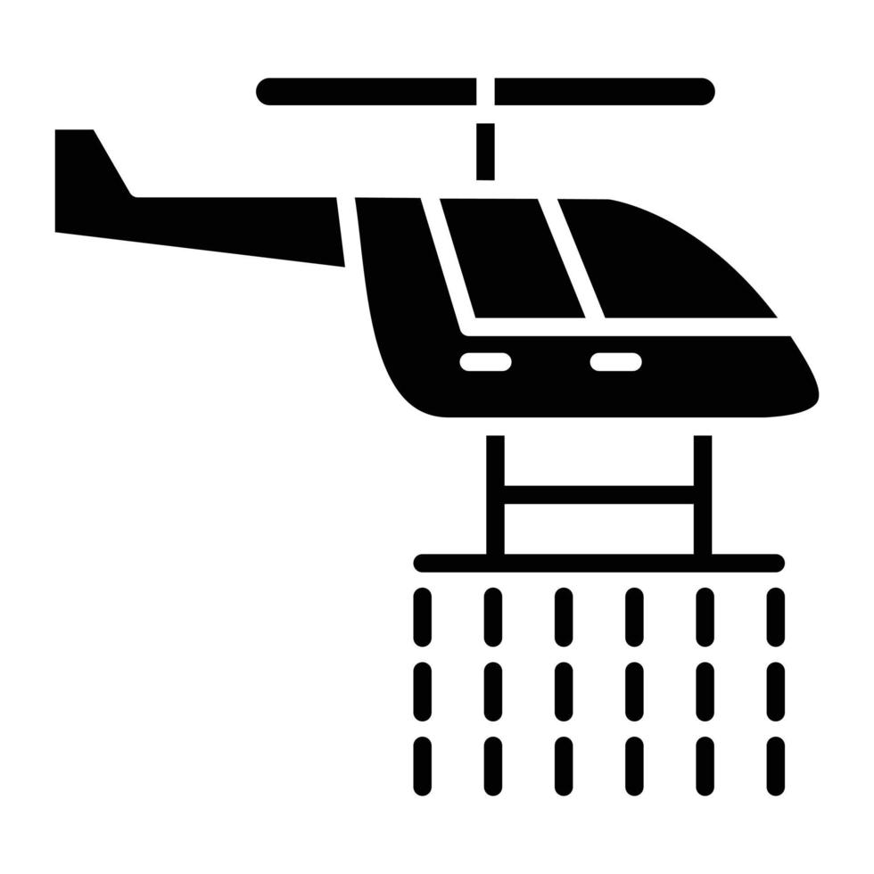 brandweerman helikopter glyph icon vector