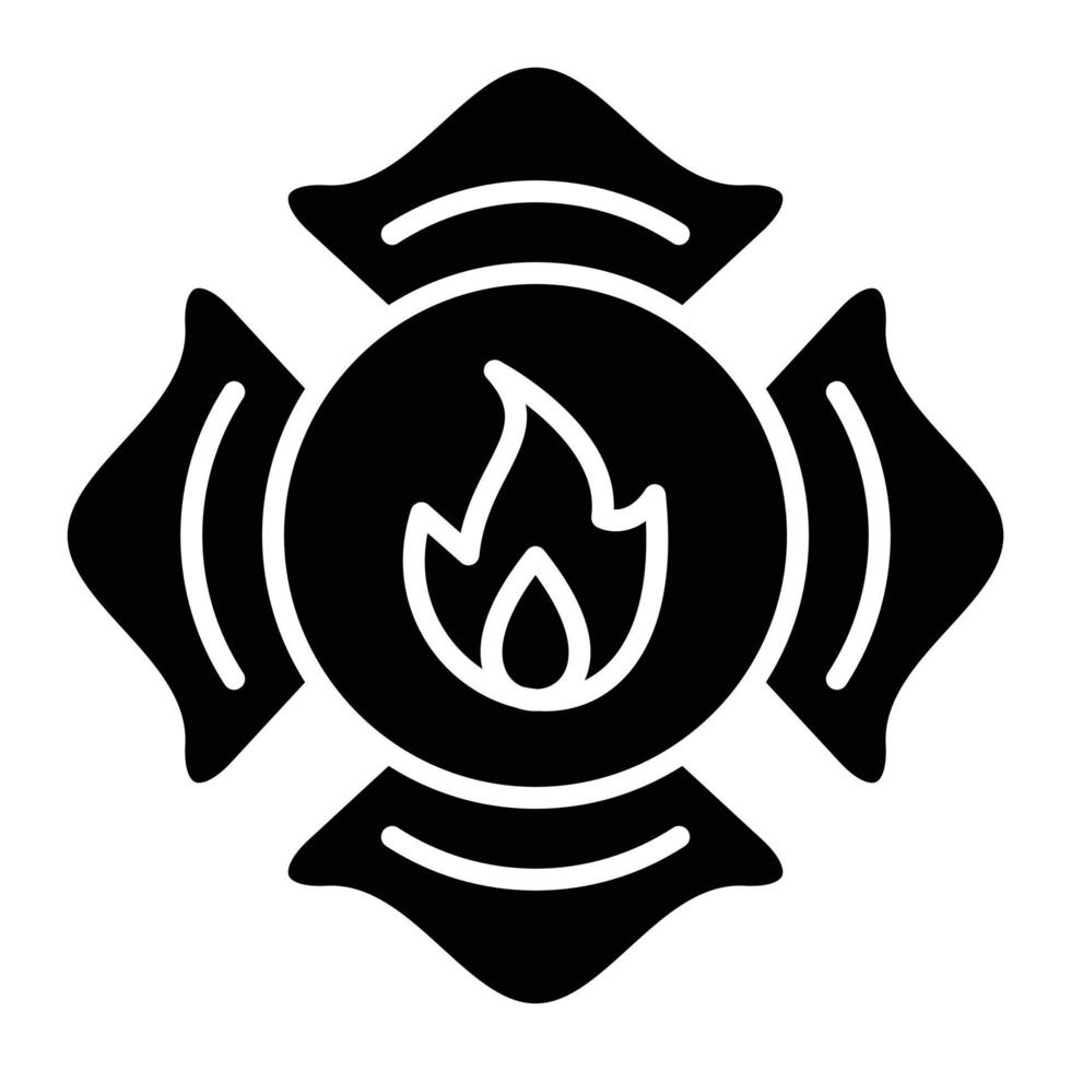 brandweerman badge glyph icon vector