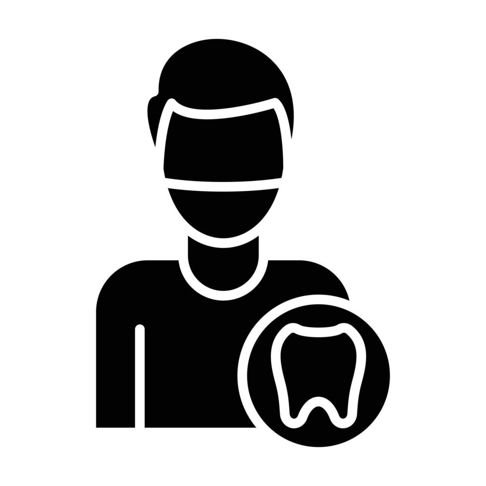 mannelijke tandarts glyph icon vector