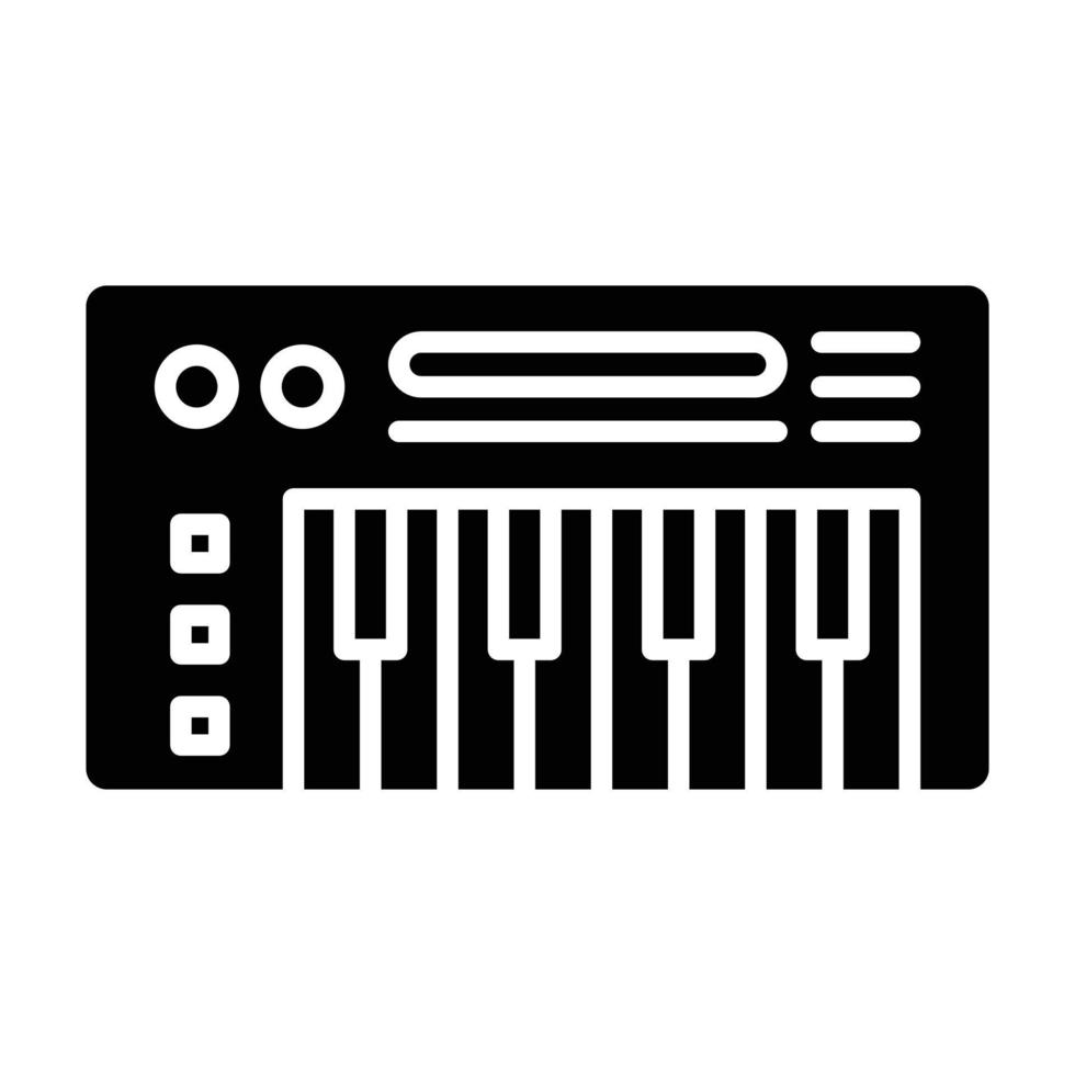 piano glyph-pictogram vector