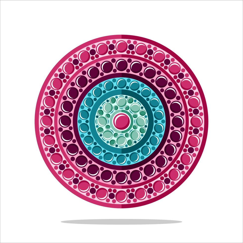 moderne mandala kunst vector design met een mooie mix van kleuren gratis vector