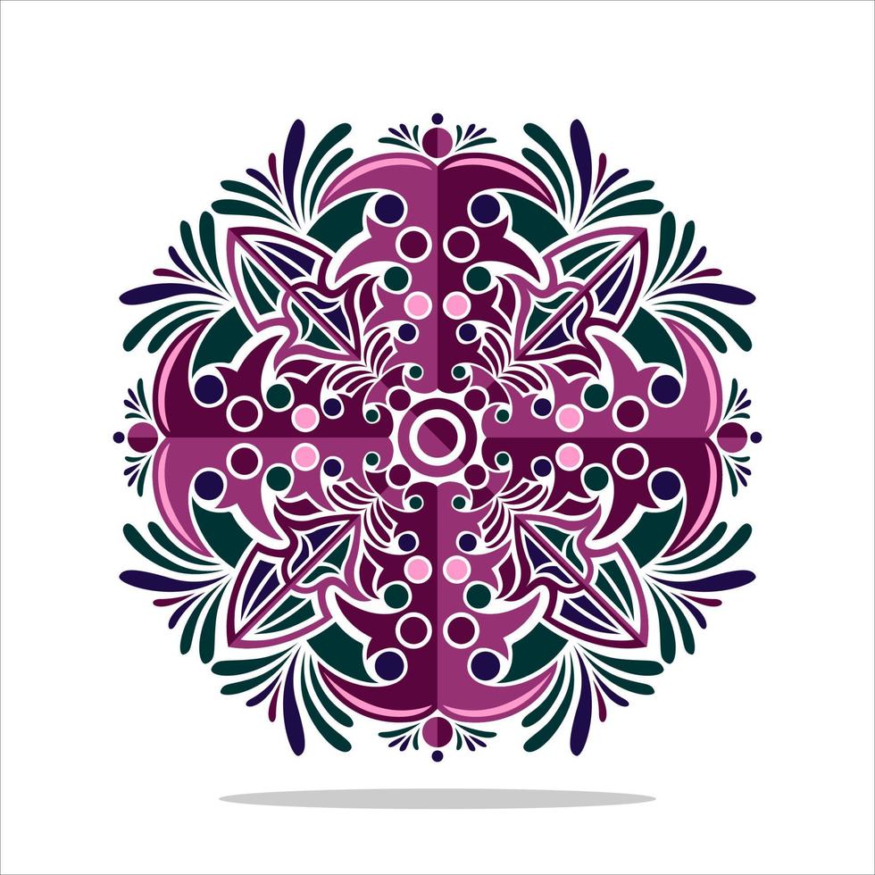 moderne mandala kunst vector design met een mooie mix van kleuren gratis vector