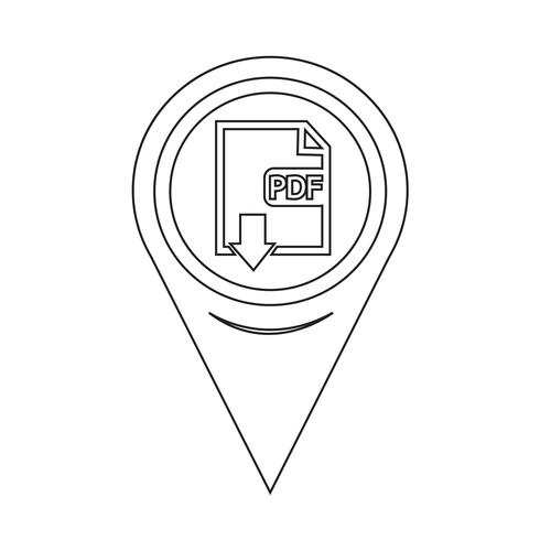 Kaartaanwijzer PDF-pictogram vector