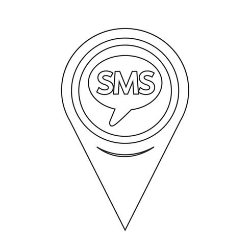 Kaartaanwijzer SMS-pictogram vector