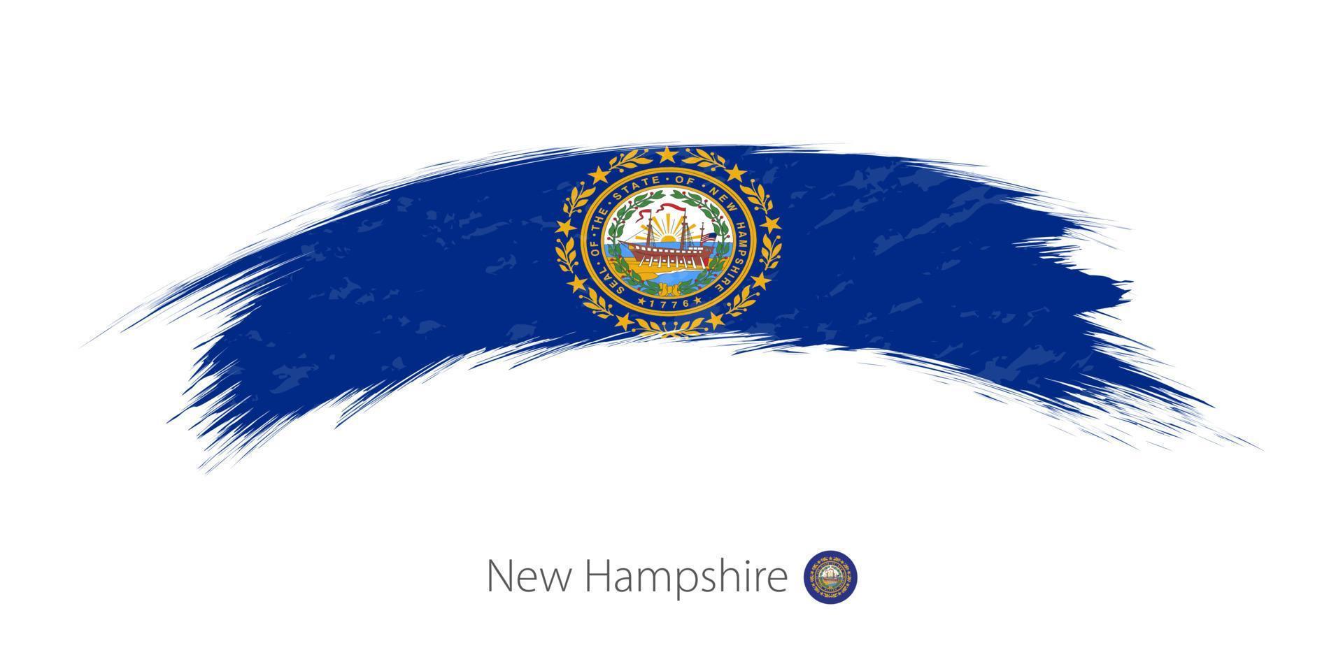 vlag van new hampshire in afgeronde grunge penseelstreek. vector