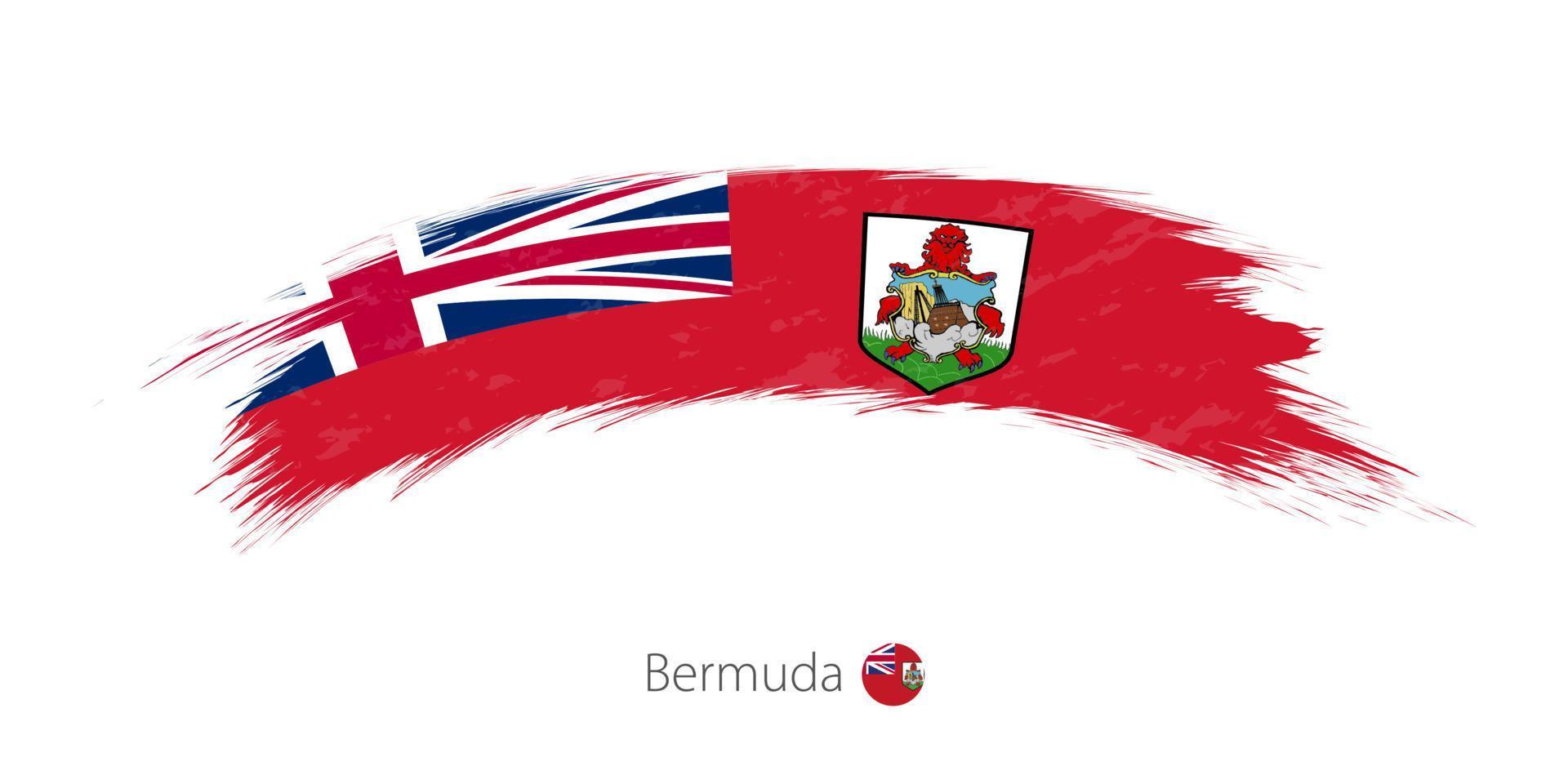 vlag van bermuda in afgeronde grunge penseelstreek. vector